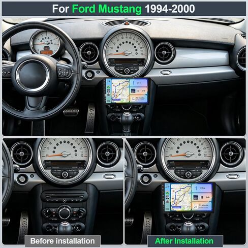 راديو سيارة بشاشة لمس واحدة Din لسيارة Mini Cooper 2002-2008 مشغل MP5 شاشة 9 بوصة مع Carplay لاسلكي Android Auto Mirror Link بلوتوث USB/SWC/FM/كاميرا احتياطية in Kuwait