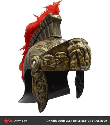 Nicky Bigs Novelties الكبار Deluxe Roman Gladiator خوذة مع Plume & Sword ، Spartan Warrior Set Movable Lingor & Side Plates in Saudi Arabia