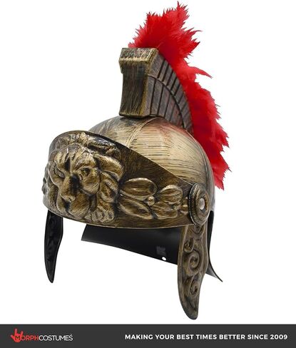 Nicky Bigs Novelties الكبار Deluxe Roman Gladiator خوذة مع Plume & Sword ، Spartan Warrior Set Movable Lingor & Side Plates in Saudi Arabia
