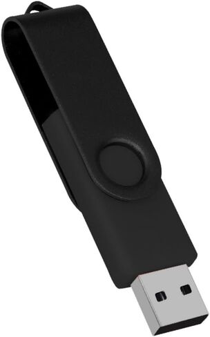 128GB USB Flash Drive with Type C Adapter and Lanyard, USB 2.0 High Speed Metal Pen Drive 360° Rotatable Storage Memory Stick for Phone/Pad/PC/Laptop - (Black 128GB) in Kuwait