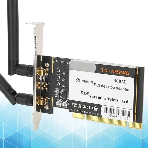 بطاقة شبكة بسرعة 300 ميجا بت في الثانية، ومحول سطح مكتب PCI لنظام التشغيل Windows، وهوائيين، وشريحة AR9223، ونطاق B، وG، وN، بسرعة 2.4 جيجا هرتز، وسرعة عالية in Kuwait