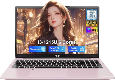 كمبيوتر محمول NIMO مقاس 15.6 بوصة FHD IPS فائق الخفة، Intel Hexa Cores I3 (يصل إلى 4.4 جيجا هرتز، يتفوق على i7-1165G7)، شحن سريع 65 وات PD، ذاكرة وصول عشوائي 8 جيجا بايت 256 جيجا بايت SSD، لوحة مفاتيح بإضاءة خلفية، كمبيوتر بصمة الإصبع للحرم الجامعي والعمل in Kuwait