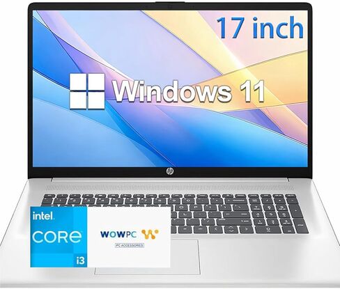 HP 17.3 inch Laptop with Microsoft Office 365 for The Web, Intel 13th 8 Cores i3 CPU (Beat 11th i5), 8GB RAM, 256GB PCIe SSD, Long Battery Life, Windows 11, All-Day Performance for Work & Study in Kuwait