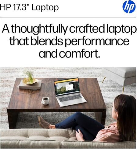 HP 17.3 inch Laptop with Microsoft Office 365 for The Web, Intel 13th 8 Cores i3 CPU (Beat 11th i5), 8GB RAM, 256GB PCIe SSD, Long Battery Life, Windows 11, All-Day Performance for Work & Study in Kuwait