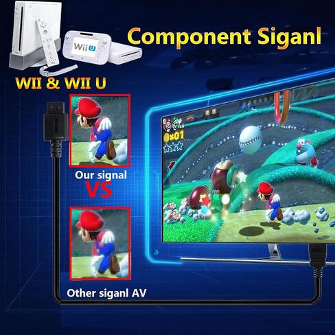 محول كابل محول Wii إلى HDMI مع مؤشر أزرق، صورة Ypbpr/Component وتجاوز (أفضل من جودة فيديو AV)، سلك HDTV لجهاز Wii إلى HDMI TV/الشاشة (1.5 متر /4.92 قدم) in Kuwait