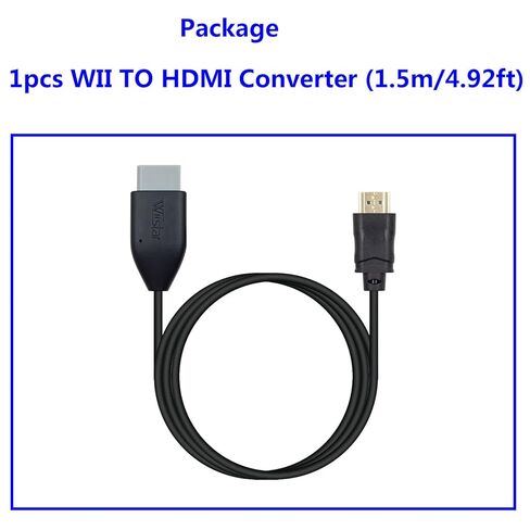 محول كابل محول Wii إلى HDMI مع مؤشر أزرق، صورة Ypbpr/Component وتجاوز (أفضل من جودة فيديو AV)، سلك HDTV لجهاز Wii إلى HDMI TV/الشاشة (1.5 متر /4.92 قدم) in Kuwait