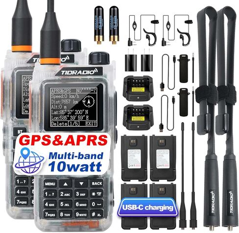 TIDRADIO TD-H9 10Watt Multi-Band GPS&APRS Ham Radio Capable of Bluetooth Connectivity; Wireless Programming; Frequency Spectrum Analysis;SMS Message Text; NOAA Weather Receiver Handheld Radio(2Pack) in Saudi Arabia