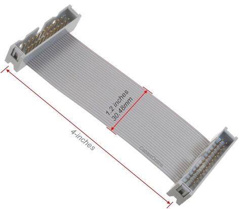 CablesOnline, 4-inches 24-Pin (2x12) 2.54mm-Pitch IDC Male to Male 10-Wire Flat Ribbon Cable, FR-2404L in Kuwait