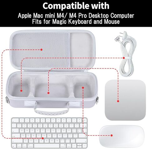 Case Compatible with Apple Mac mini M4 / M4 Pro Desktop Computer, Fits Magic Keyboard and Magic Mouse in Kuwait