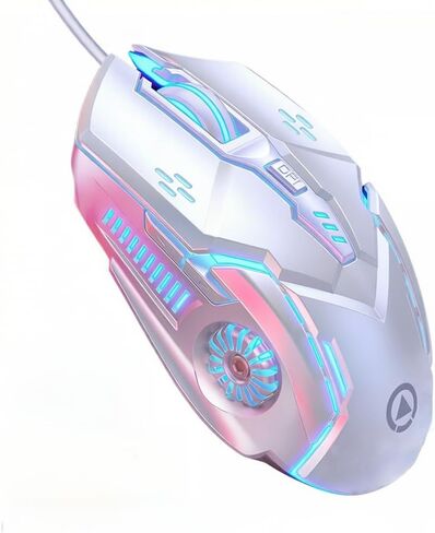 Wired Gaming Mouse, 3200 DPI 6D Wired Optical Mouse, Silent Click 7-Color Breathing Light Ergonomic Gaming Mouse for PC Laptop Office Gaming (Black) in Kuwait