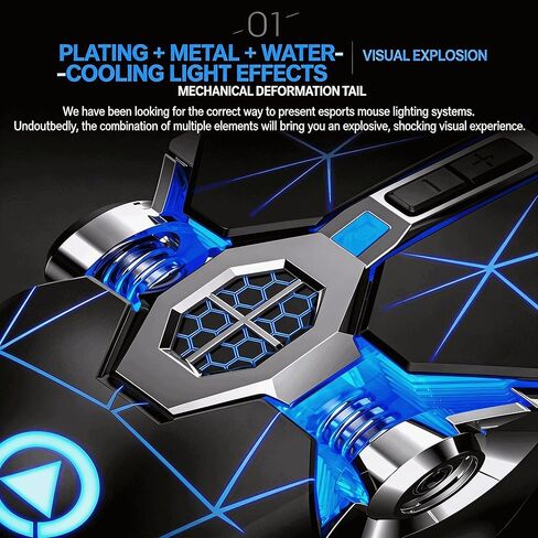 【Water Cooled Light Effect & Low Noise - USB Socket 】 2026 Professional Gaming Wired Silent Mouse,Editable Mouse Shortcut Keys,3200DPI,Plug and Play,Ergonomic Design,High Aesthetics,Smooth Movement in Kuwait