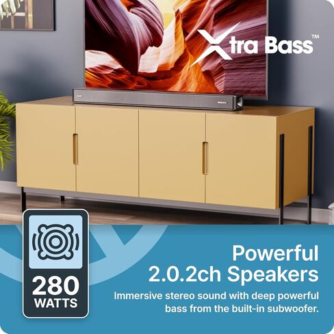 Majority Sierra Dolby Atmos Soundbar for TV with Bluetooth 5.0 | HDMI ARC, Optical, USB & AUX, 4K HDR Pass-Through | 4 EQ Modes | 120W RMS 2.0.2 Channel Wall Mount Sound Bar with Dual HDMI Inputs in Kuwait