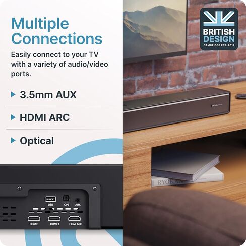 Majority Sierra Dolby Atmos Soundbar for TV with Bluetooth 5.0 | HDMI ARC, Optical, USB & AUX, 4K HDR Pass-Through | 4 EQ Modes | 120W RMS 2.0.2 Channel Wall Mount Sound Bar with Dual HDMI Inputs in Kuwait