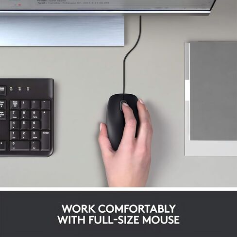 Wired Mouse for Computer and Laptop, USB Corded Mouse, Right or Left Hand Use, Office Home Basic Mice, Black in Kuwait