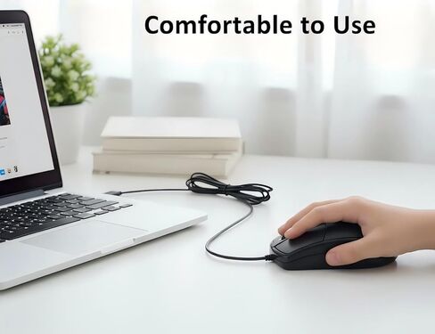 8 Pack Wired USB Mouse Bulk for Classroom, Black Plug and Play 3-Button Corded Mice for School Computer Labs in Kuwait