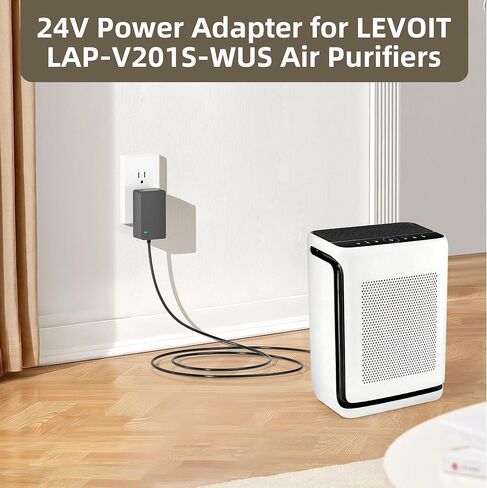 QOWOIEPO 24V Power Cord for Air Purifiers Replacement for LEVOIT Vital 200S-P LAP-V201S-WUS and Vital 200S-P LAP-V102S-WUS Air Purifiers Power Adapter in Kuwait