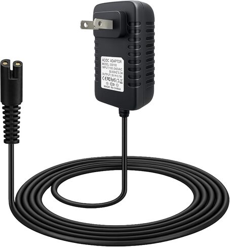 شاحن بديل متوافق مع جهاز تنظيف الأسنان المائي اللاسلكي Waterpik WP360 WP450 WP462، سلك طاقة 3 فولت تيار مستمر 0.1 أمبير مع موصل ثنائي الشق، يناسب سلسلة WP-400 YLA-03010، كابل 5 أقدام، أسود in Kuwait