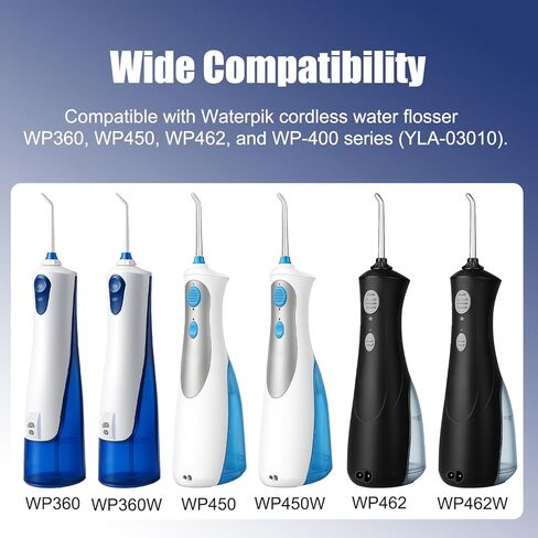 شاحن بديل متوافق مع جهاز تنظيف الأسنان المائي اللاسلكي Waterpik WP360 WP450 WP462، سلك طاقة 3 فولت تيار مستمر 0.1 أمبير مع موصل ثنائي الشق، يناسب سلسلة WP-400 YLA-03010، كابل 5 أقدام، أسود in Kuwait