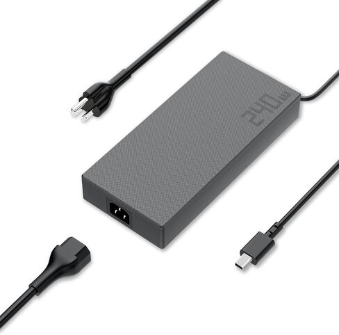 شاحن بديل 240 واط لجهاز ASUS ROG Zephyrus G14 G15 M16 S15 S17 Scar 15 17 Strix G TUF Dash A15 F15 A16 F16 A17 F17 Vivobook Pro 16X ADP-240EB B محول تيار متردد سلك طاقة الكمبيوتر المحمول (مستطيل Conn) in Kuwait