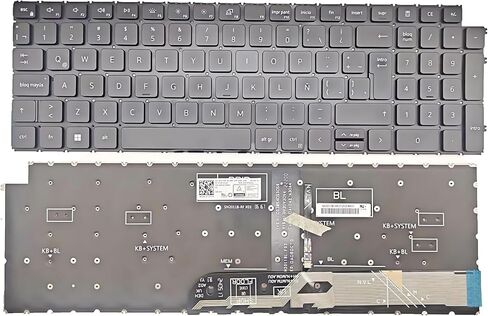 لوحة مفاتيح بديلة باللغة الإسبانية اللاتينية لجهاز Dell Inspiron 15 3510 3511 3515 5510 5515، inspiron 16 7610، Latitude 3520 3530، Vostro 15 3510 3515 3520 3525 7510 كمبيوتر محمول أسود بإضاءة خلفية in Kuwait