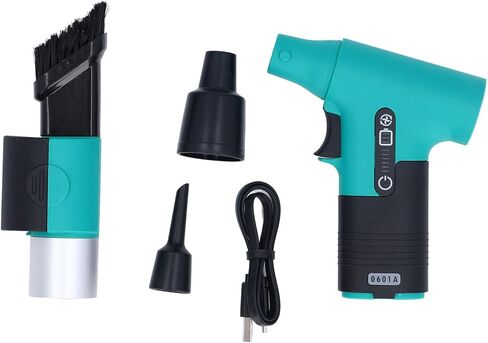 Compressed Air Duster, 130000RPM Mini Handheld Electric Air Blower Portable USB Rechargeable 6000mAh Battery Turbo Fan for Outdoor Sports, Camping, Travel, Car (Green) in Kuwait
