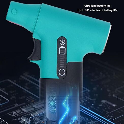Compressed Air Duster, 130000RPM Mini Handheld Electric Air Blower Portable USB Rechargeable 6000mAh Battery Turbo Fan for Outdoor Sports, Camping, Travel, Car (Green) in Kuwait