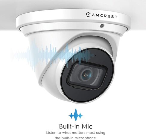 نظام كاميرا أمان Amcrest 4K مع 4K 8CH PoE NVR، (4) × 4K (8 ميجابيكسل) IP67 كاميرات IP POE IP مقاومة للطقس (3840x2160)، عدسة زاوية واسعة 2.8 مم، NV4108E-IP8M-T2599EW4 (أبيض) in Kuwait