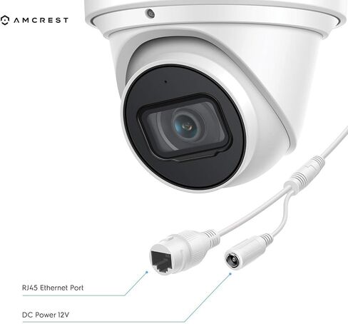 نظام كاميرا أمان Amcrest 4K مع 4K 8CH PoE NVR، (4) × 4K (8 ميجابيكسل) IP67 كاميرات IP POE IP مقاومة للطقس (3840x2160)، عدسة زاوية واسعة 2.8 مم، NV4108E-IP8M-T2599EW4 (أبيض) in Kuwait