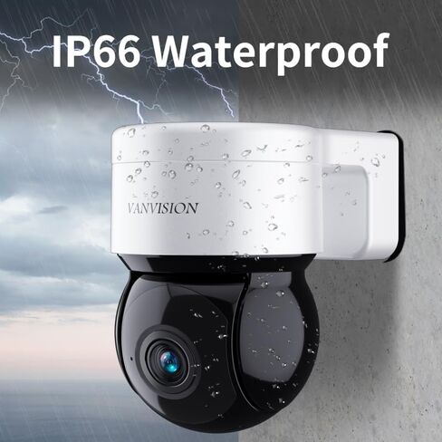 PTZ Security Camera, Wireless WiFi 2K HD, 355 Pan 90 Tilt, Night Vision, IP66 Waterproof/Home Indoor and Outdoor Security Surveillance, AI Auto Tracking, Spotlight & Siren, Motion Detection in Kuwait