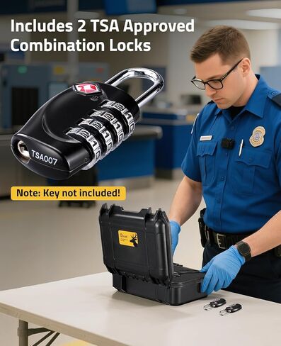 CVLIFE Pistol Case Lockable, TSA Approved Firearm Travel Case with 2 TSA Locks, Hard Shell Handgun Case for Air Travel, Waterproof Hard Gun Case for Pistol with Dual-layer Foams, 13.07x10.07x4.72 In in Kuwait