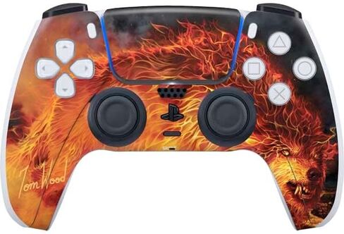 Skinit Decal Gaming Skin Compatible with PS5 Controller - Officially Licensed Fire Stalker Wolf by Tom Wood Design in Kuwait