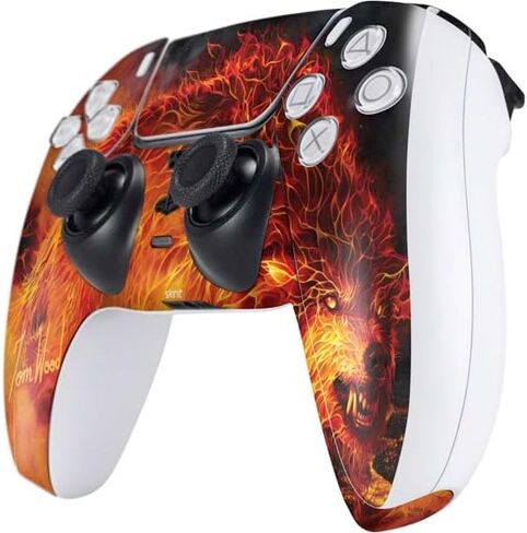 Skinit Decal Gaming Skin Compatible with PS5 Controller - Officially Licensed Fire Stalker Wolf by Tom Wood Design in Kuwait
