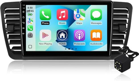 4 Core 64G Android 14 Double Din Car Stereo for Subaru Legacy Outback 2005-2009 with 9 Inch Touchscreen Radio Built-in Wireless Carplay/Android Auto/Bluetooth/AUX/Steering Wheel Controls/Backup Camera in Kuwait
