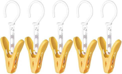 5Pcs Rotatable Windproof Drying Clip Hooks Household Towels Socks Laundry Clip Home Laundry Accessory,White in Saudi Arabia