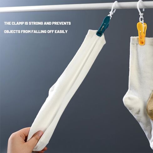 5Pcs Rotatable Windproof Drying Clip Hooks Household Towels Socks Laundry Clip Home Laundry Accessory,White in Saudi Arabia