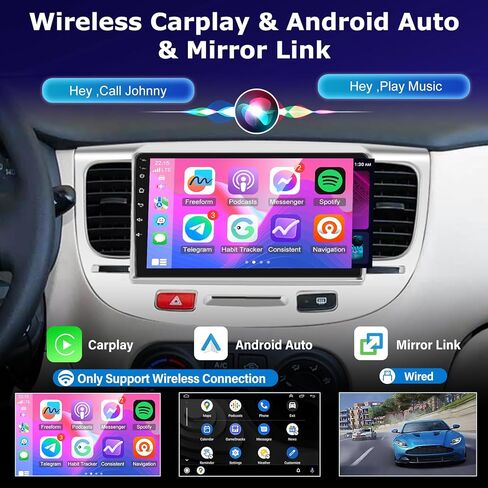 [4+64G] لراديو ترقية Kia Rio 2005-2011، NHOPEEW 9 بوصة IPS تعمل باللمس Android 15 ستيريو - تشغيل لاسلكي وAndroid Auto، صفحة رئيسية مخصصة، 5G/WiFi، DSP/EQ، GPS، BT 5.0 + كاميرا احتياطية in Kuwait