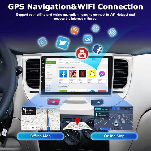 [4+64G] لراديو ترقية Kia Rio 2005-2011، NHOPEEW 9 بوصة IPS تعمل باللمس Android 15 ستيريو - تشغيل لاسلكي وAndroid Auto، صفحة رئيسية مخصصة، 5G/WiFi، DSP/EQ، GPS، BT 5.0 + كاميرا احتياطية in Kuwait
