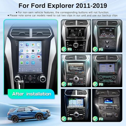 8 Core Radio Upgrade for Ford Explorer 2011-2019 Android 13 Explorer Stereo 9.7 Inch T-Style Vertical Touchscreen Head Unit Wireless Carplay Andriod Auto GPS SWC 1080P Backup Camera in Kuwait