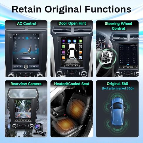 8 Core Radio Upgrade for Ford Explorer 2011-2019 Android 13 Explorer Stereo 9.7 Inch T-Style Vertical Touchscreen Head Unit Wireless Carplay Andriod Auto GPS SWC 1080P Backup Camera in Kuwait