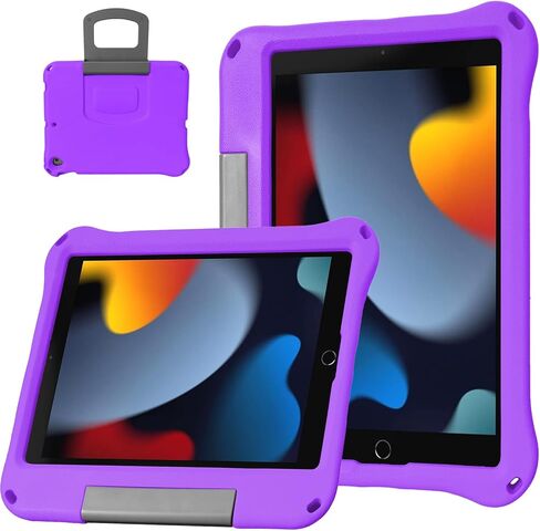 Case Compatible with iPad 10.2 Inch 2021/2020/2019, for iPad 9th/8th/7th Generation Case,Light Weight Shock Proof Convertible Handle Stand Full Body Kids Case. (Blue) in Saudi Arabia