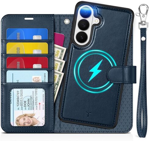 محفظة TUCCH قابلة للفصل لهاتف Galaxy S26 Ultra، حزام معصم 4 فتحات بطاقات RFID يحجب حامل شحن لاسلكي، غطاء فوليو مغناطيسي من جلد البولي يوريثان مقاوم للصدمات لهاتف Galaxy S26 Ultra 2026، أرجواني عميق in Kuwait