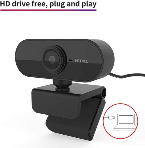 كاميرا ويب VBESTLIFE 1080P مع ميكروفون، 90 FOV، كاميرا كمبيوتر للتوصيل والتشغيل للاتصال عبر الإنترنت والتكبير والفرق (أسود) in Kuwait
