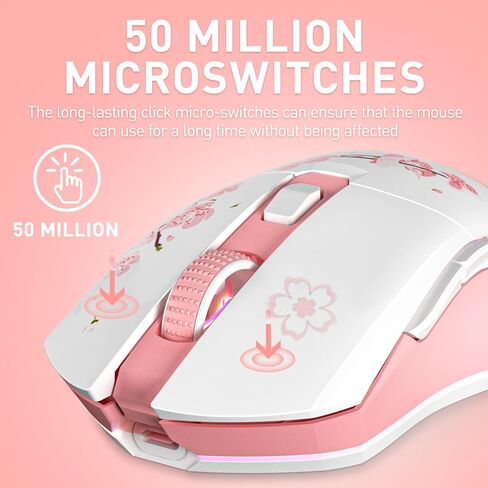 DAREU EK98pro Sakura Pink لوحة مفاتيح ميكانيكية لاسلكية وماوس ألعاب لاسلكي مع قاعدة شحن كومبو (مفتاح سحابي) in Kuwait