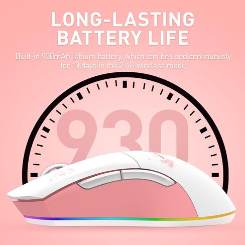 DAREU EK98pro Sakura Pink لوحة مفاتيح ميكانيكية لاسلكية وماوس ألعاب لاسلكي مع قاعدة شحن كومبو (مفتاح سحابي) in Kuwait