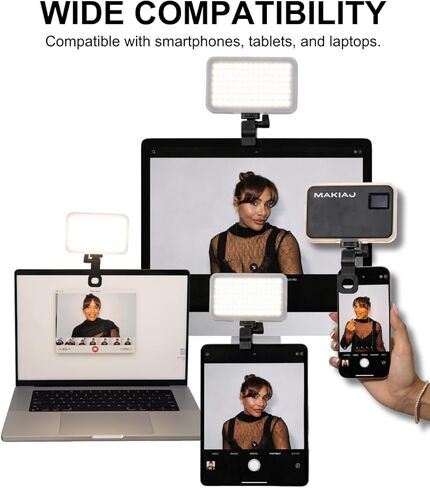 Mini Content Light – Portable Rechargeable LED Beauty Light for Phone, Selfies, Video, Makeup & Streaming – Adjustable Brightness & Color Temperature, USB-C, Magnetic Mount in Kuwait