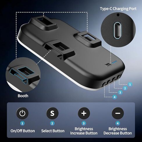 EMART 60 LED Selfie Light for iPhone, Protable Clip Light for Phone Camera with 360° & 160° Rotatable Adapter Attachment, CRI 97+ 2200mAh Rechargeable for Influencer Video Recording Makeup in Kuwait