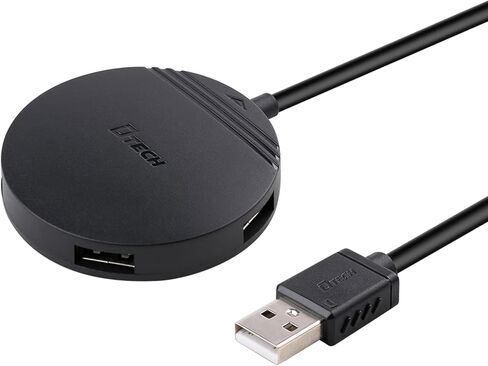 USB Hub كابل طويل 4 أقدام، DTECH صغير مستدير 4 منافذ USB توسيع Hub USB 2.0 نوع A محول متعدد المنافذ شحن نقل البيانات للكمبيوتر المحمول ولوحة مفاتيح الماوس in Kuwait