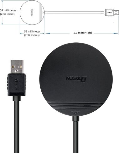 USB Hub كابل طويل 4 أقدام، DTECH صغير مستدير 4 منافذ USB توسيع Hub USB 2.0 نوع A محول متعدد المنافذ شحن نقل البيانات للكمبيوتر المحمول ولوحة مفاتيح الماوس in Kuwait
