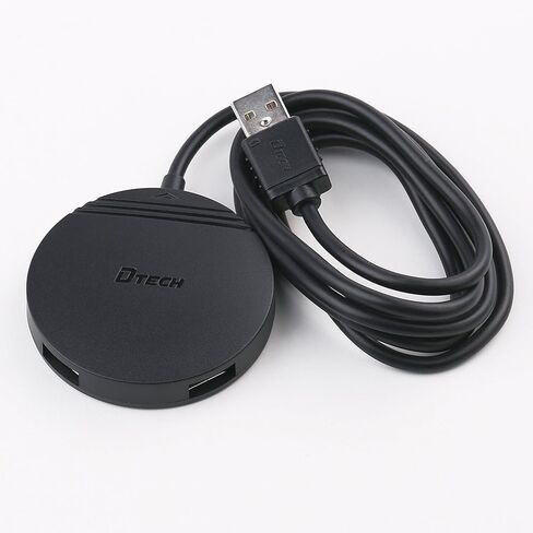 USB Hub كابل طويل 4 أقدام، DTECH صغير مستدير 4 منافذ USB توسيع Hub USB 2.0 نوع A محول متعدد المنافذ شحن نقل البيانات للكمبيوتر المحمول ولوحة مفاتيح الماوس in Kuwait