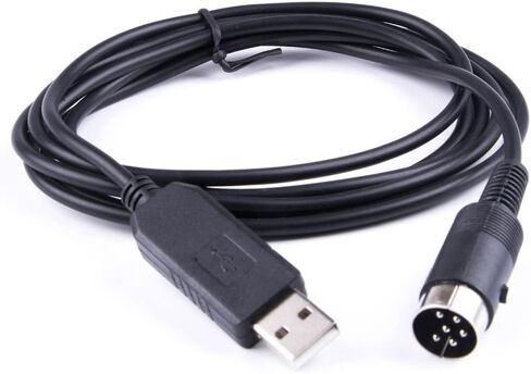 كابل برمجة USB متوافق مع TS-450S TS690 TS 790 ID-150 إلى 6P Din RS232 محول محول تسلسلي 6ft in Kuwait